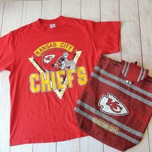 NFL Kansas City Chiefs crew neck tee and woven sack backpack
